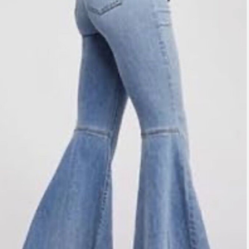 Free People Just Float On Bell Bottom Flare Jeans Bermondsey Blue 25 NWT